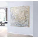 Silver and White abstract minimalist canvas wall art