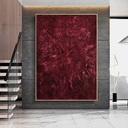 Ruby red painting on canvas, original abstract large wall art, red bordeaux burgundy color painting