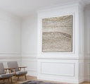 Cream and gold mosaic wall art – large neutral abstract canvas with textured surface