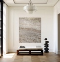 Cream and gold mosaic wall art – large neutral abstract canvas with textured surface