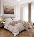 Terracotta and gold mosaic wall art – wide textured abstract canvas painting