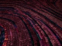 Large burgundy and ruby mosaic wall art with fan-shaped branching pattern, modern abstract design in deep jewel tones