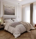 Abstract mosaic wall art featuring beige, gold, and soft pink tones with flowing wave patterns for modern interiors