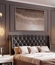 Large mosaic wall art in warm rose terracotta bronze shades with sculptural texture and elegant color transitions, perfect for modern luxury interiors