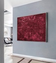 Ruby red painting on canvas, original abstract large wall art, red bordeaux burgundy color painting