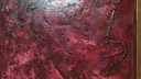 Ruby red painting on canvas, original abstract large wall art, red bordeaux burgundy color painting