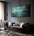 La TEMPESTA – Green teal landscape canvas painting