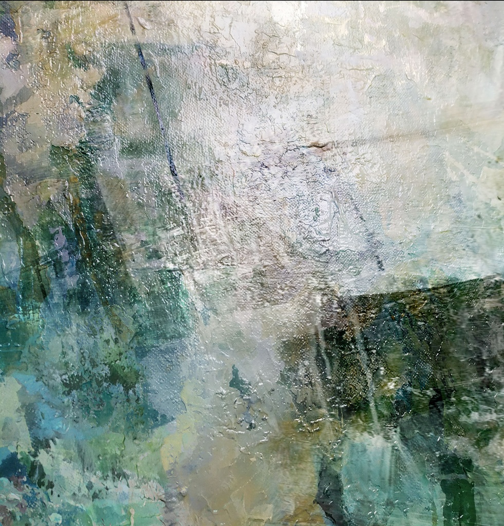 Panoramic long canvas art, original modern abstract painting