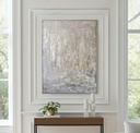 Silver and White abstract minimalist canvas wall art