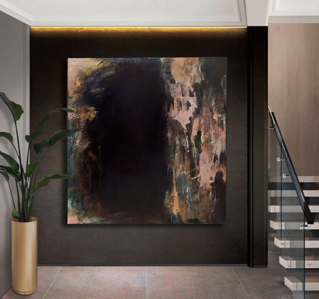 DARK textured contemporary painting