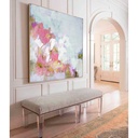 Pink flowers canvas abstract wall art for dining room