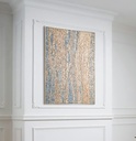 Light Gold and Soft Blue Mosaic Wall Art | Vertical Abstract Canvas