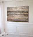 Neutral Mosaic Wall Art – Textured Gold & Beige Modern Decor 