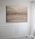 Soft Gold Mosaic Wall Art – Neutral Beige Abstract Canvas