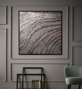 Earth Tones Mosaic Wall Art – Textured Taupe and Blue Abstract Canvas