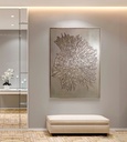 Beige Gold Textured Mosaic Wall Art – Fossil Inspired Abstract
