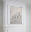 Pearl White Mosaic Wall Art – Radiant Circles with Soft Gold Accents