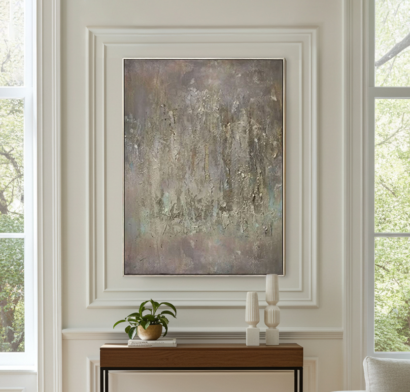 Golden Textured Modern Canvas Wall Art