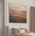 Terracotta and Gold Mosaic Wall Art – Wide Abstract Canvas for Warm Interiors