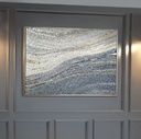 Large Modern Mosaic Wall Art – Wave Abstract Canvas with Grey & Silver