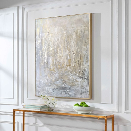Silver Abstract Wall Art with Gold